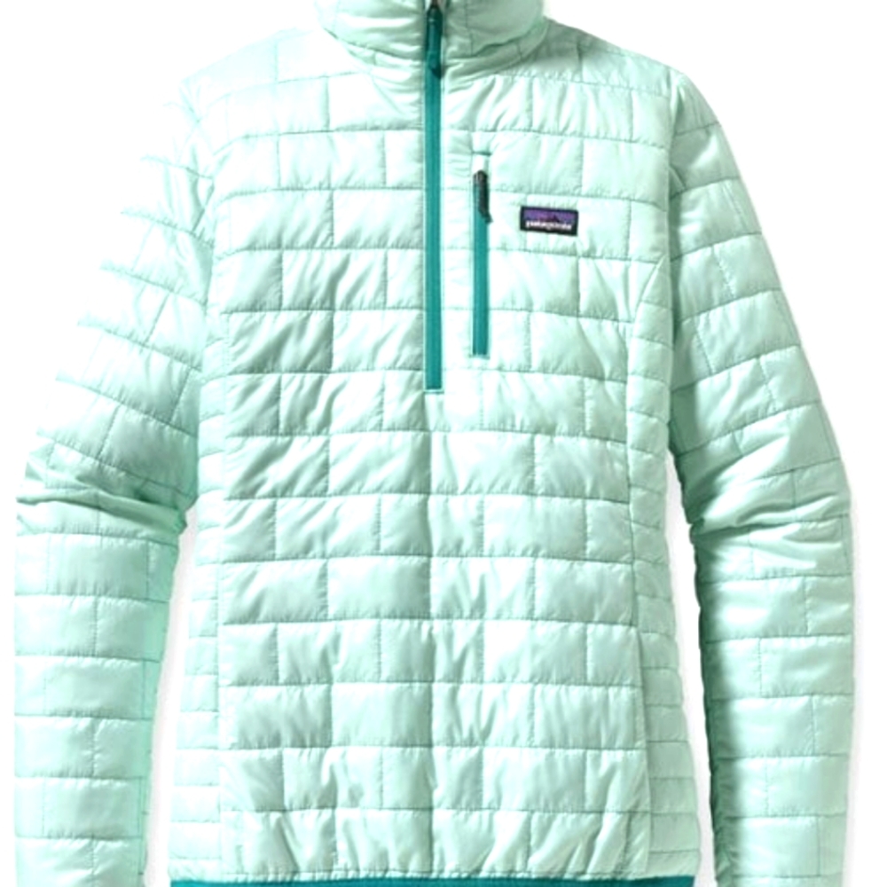 Patagonia Nano Puff® Bivy 3/4 Zip Pullover, Mint Green and Blue